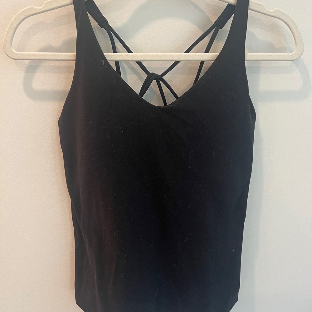 Athleta Black Fitted Tank Top with Built in Bra